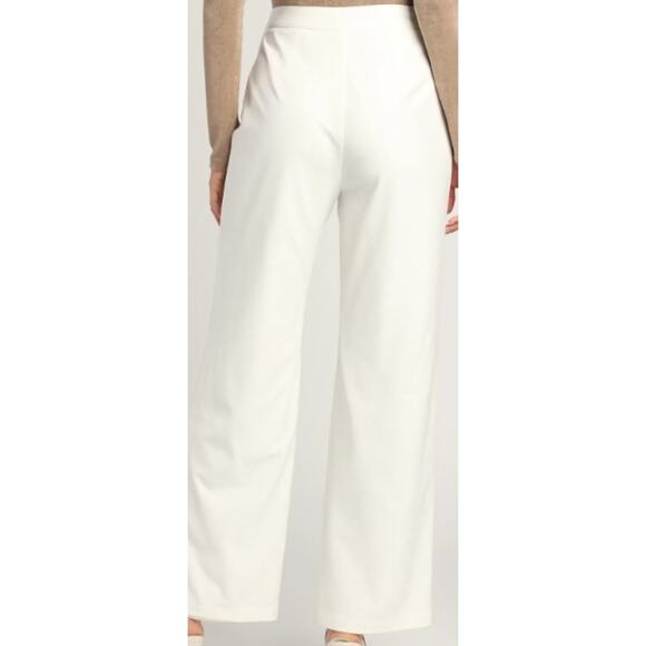 LULU'S SZ L Distinct Instincts White High-Waisted Wide-Leg Trouser Pants NEW B55 - Picture 2 of 8